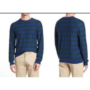 14th‎ & Union Blue Green Striped Long Sleeve Sweater Mens XL NWT Cashmere Blend